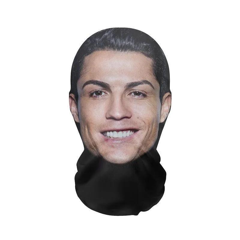 3D Grappig Patroon Gaas Gezichtsmasker Hoes Party Halloween Cosplay Rekwisieten UV Bescherming Schild Ronaldo Patroon
