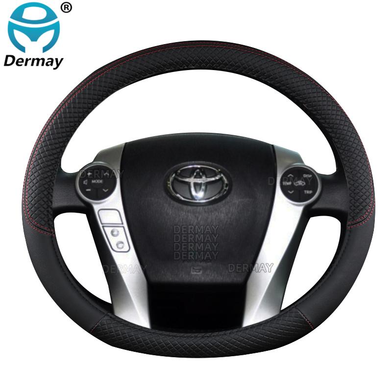 for Toyota Prius 30 20 Prius V Prius C Prius Prime Car Steering Wheel Cover PU Leather Non-slip Auto Accessories