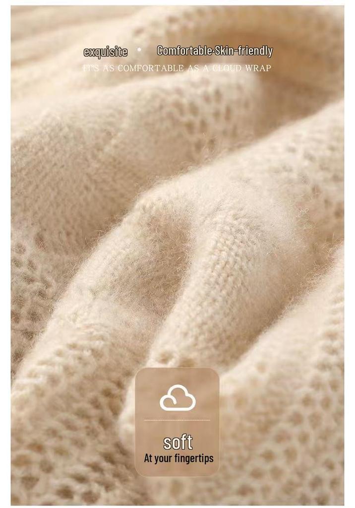 Versatile Cashmere Knit Shawl: Fashionable, Warm, Simple for Spring & Autumn