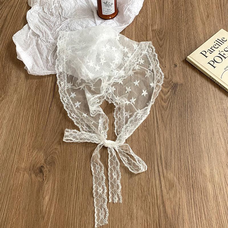 

Lace silk scarf, high-end summer new floral headscarf, women s pastoral silk scarf, headband, lace triangle scarf, waist tie.