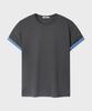 LEIRE Color Layered Roll-Up T-Shirt [Charcoal]