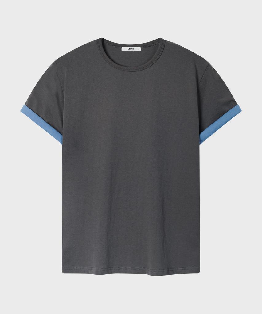 LEIRE Color Layered Roll-Up T-Shirt [Charcoal]