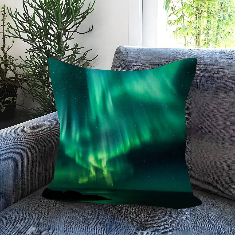 Nature Aurora Beauty Personalized Picture Text Home Decorative Pillows Household Gifts 45X45Cm