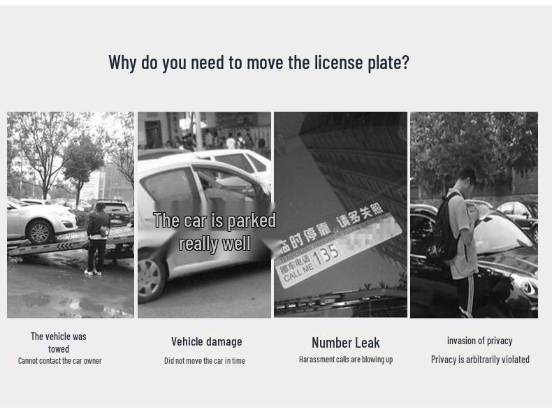 Creative Luminous Temporary Car Parking Sign with Movable Phone Code and Numbers