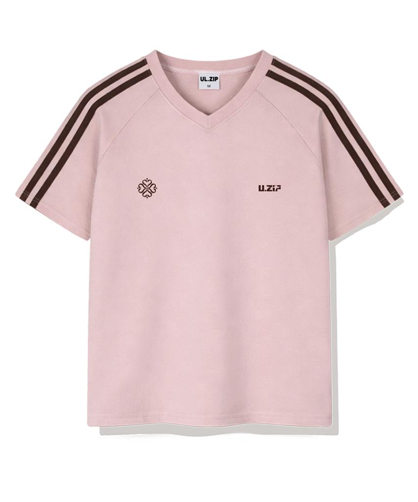 ULIFEZIP Minimal Symbol Track V-Neck Short Sleeve T-Shirt 4 Colors [Ulsv_1501]