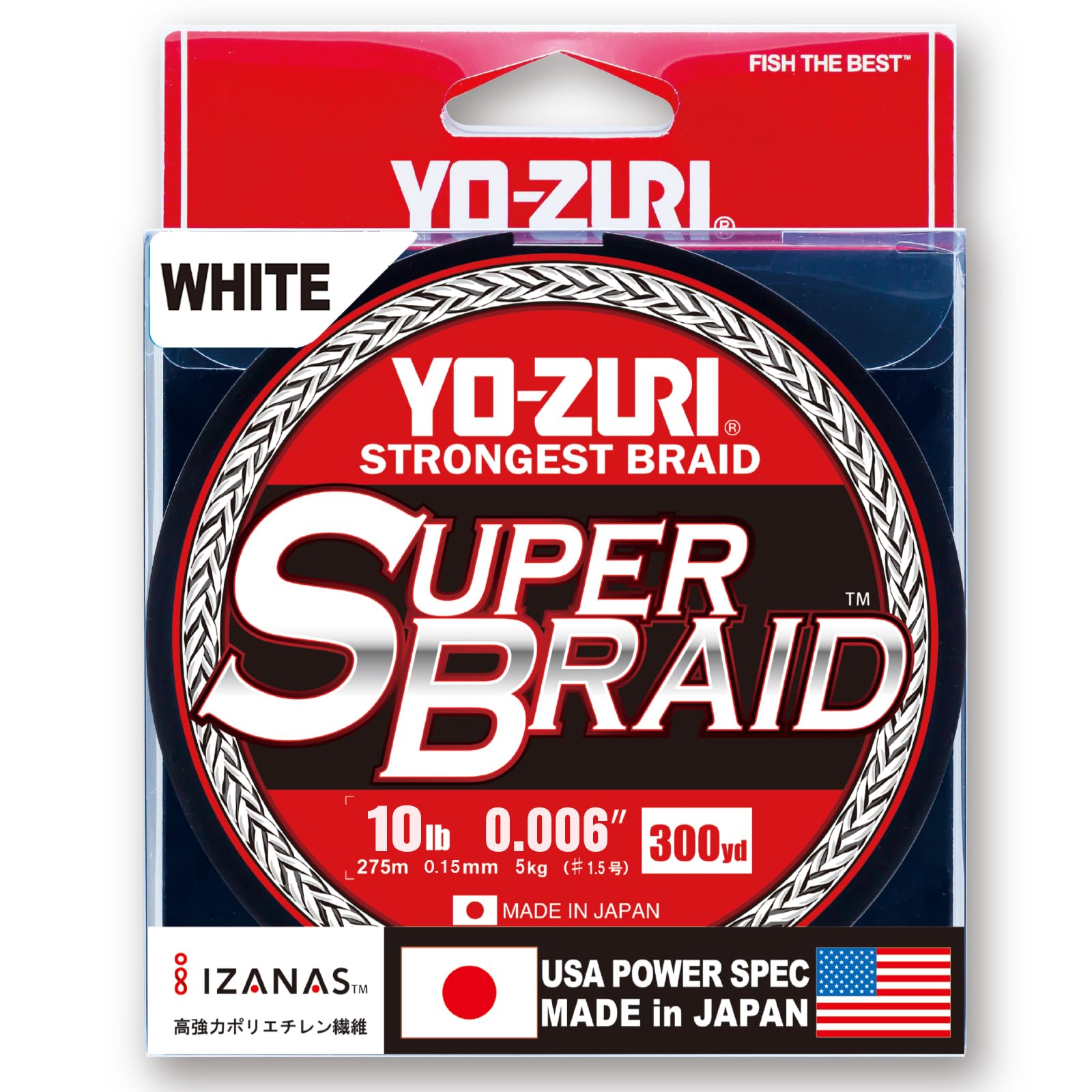 

PE Line Super Braid 300YDS 10Lbs White YO-ZURI Color білий