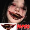 Halloween Horror Big Mouth Tattoo Sticker Waterproof Lasting Realistic Horror and Funny Temporary Tattoo Stickers 1/10PCS Random
