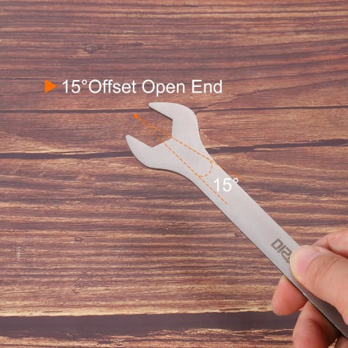 uxcell Combination Spanner, Ratchet Wrench, Thin Spanner Wrench, 18mm, CR-V Steel, Mirror Finish, Rust-Resistant Plating, 15 Open End, 12-Point Socke