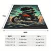 Cyber Space Motorcycle Theme Flannel printed blanket suitable for all seasons suitable for living room office sofa and travel