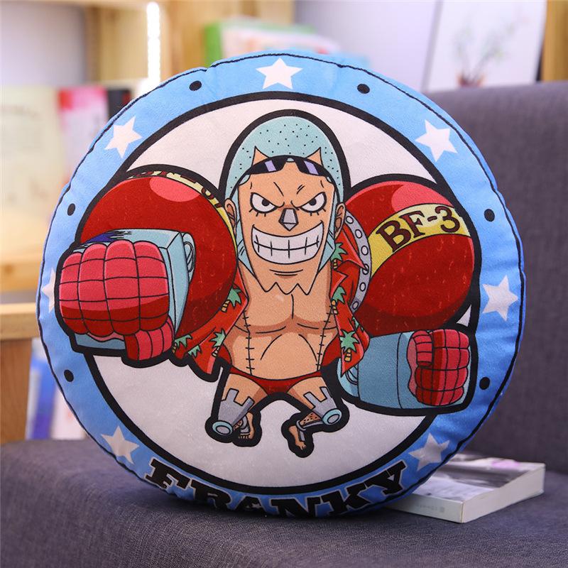 New One Piece Circular Pillow Anime Peripheral Luffy Chopper Double-Sided Printing Nap Cushion Pillow Room Sofa Decoration Gift