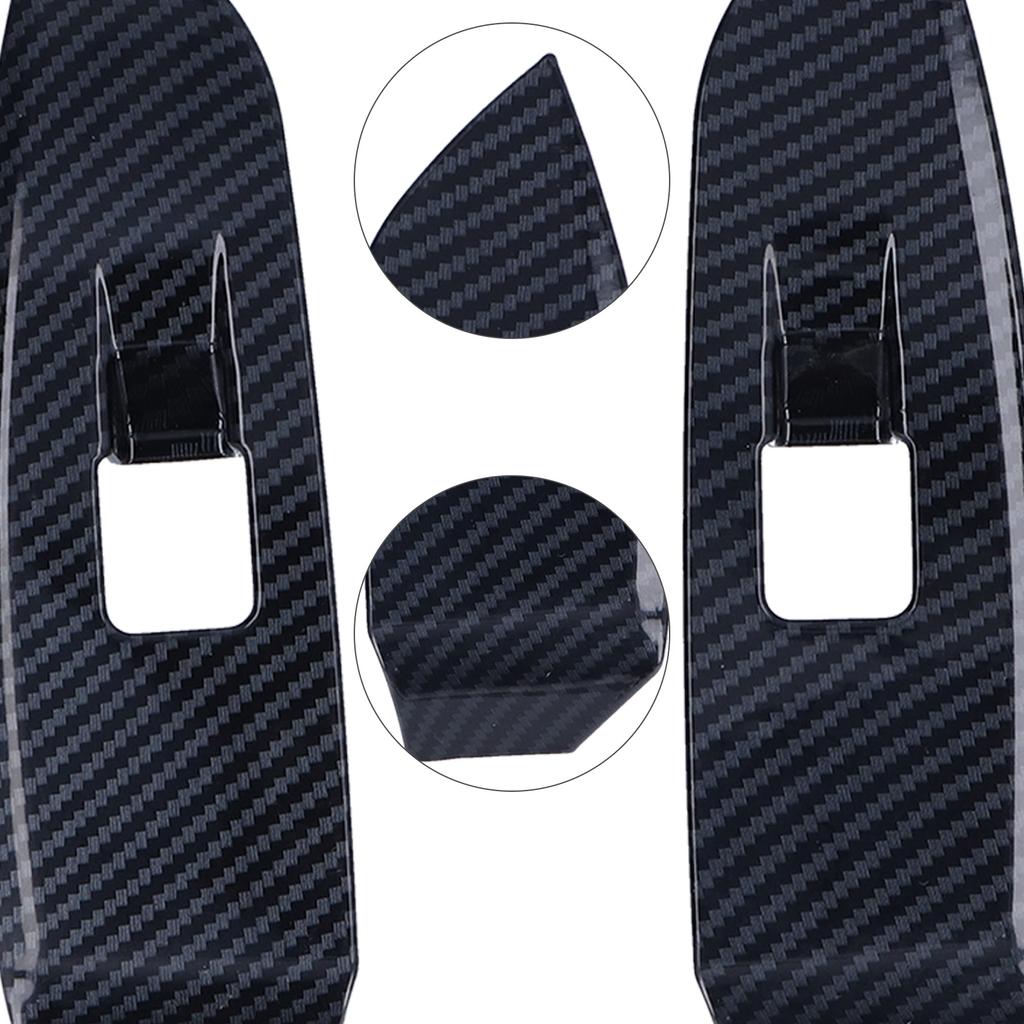 4PCS Window Switch Panel Cover Carbon Fiber Replacement for Mazda CX‑3 CX3 2016‑2021