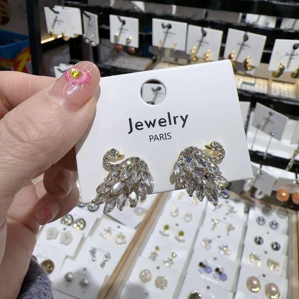 BLINGBAY New Women's Earrings Elegant Black Swan Crystal Earrings Women's Simple Versatile Personalized Alloy Earrings Modern Jewelry Gifts