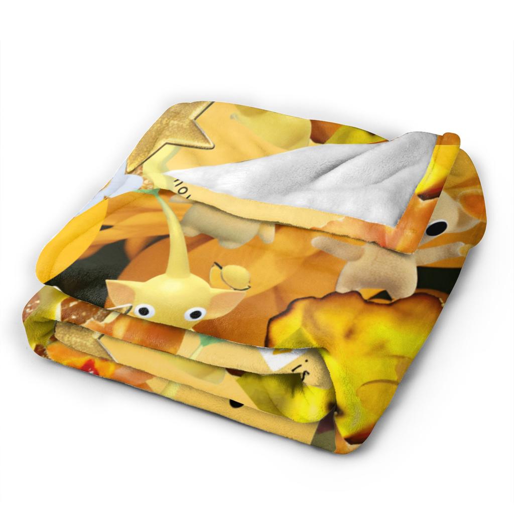 Little Pikmin Plush Blanket Kids Adult Flannel Bedding Throws For Living Room Warm Soft Custom Quality Bedspread Gift