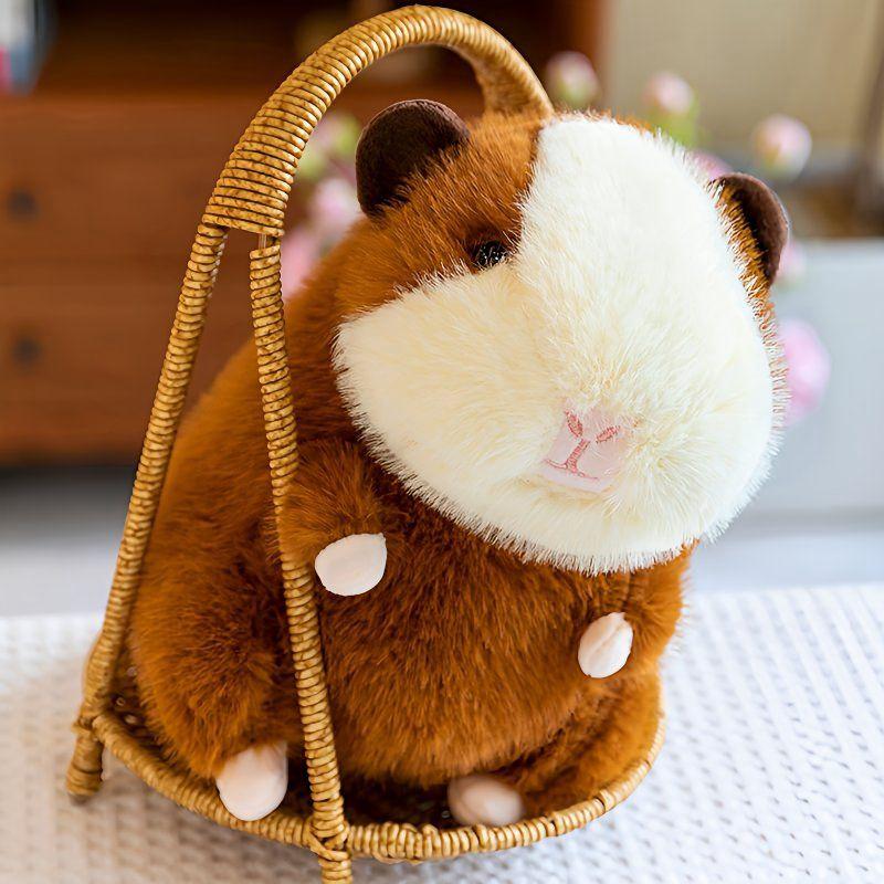 25CM Roztomilá plyšová hračka morče Hnědé holandské morče Kawaii Super měkká zvířecí panenka pro děti k narozeninám, vánoční dárek