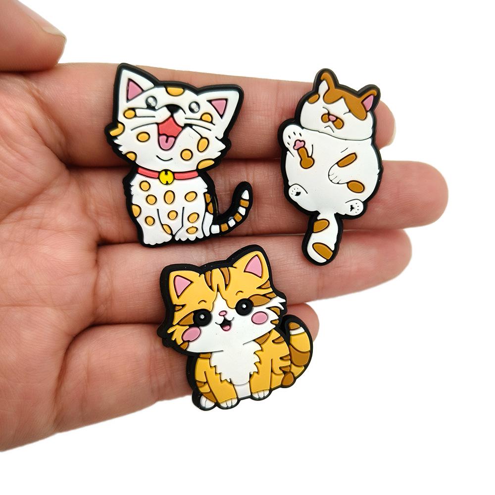 Adorable Cat Crocs Charms & DIY Shoe Buckles - PVC Drip Mold Accessories