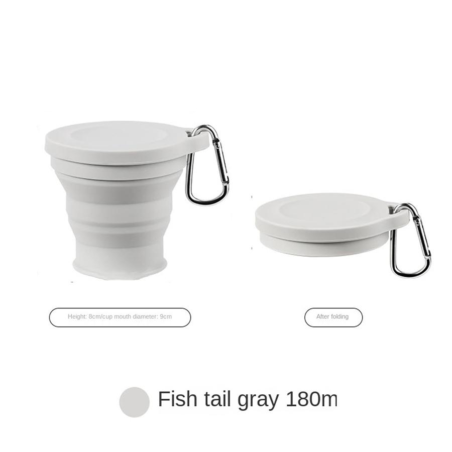 

1PCS Silicone Folding Mug with Hook and Loop Retractable Mug Outdoor Climbing Multifunctional Water Mug