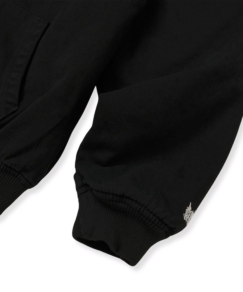 Brownbreath Bb Twill Washed Hood Zip Up - Black