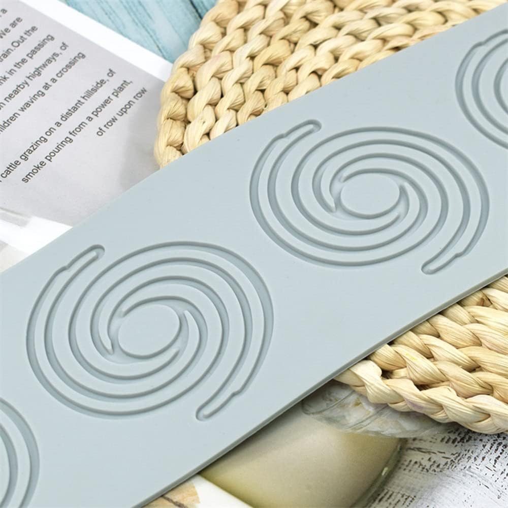 Geometric Pattern Mold, 3D Hollow Spiral Mold Silicone Fondant Candle Mold for Cake Cupcake Food Decorations (F_12x3.28x0.08inch)