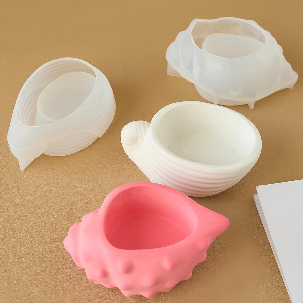 Conch Candle Jar Silicone Mold DIY Succulent Flower Pot Gypsum Cement Molds Jewelry Storage Box Resin Crafts Making Home Decor
