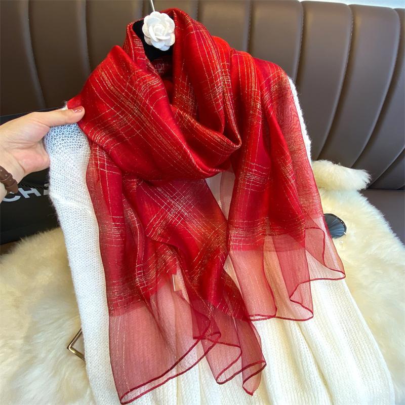 Women Summer Silk Scarves Fashion Shawl Lady Wrap Soft Female Stole Bandanna Hijab Poncho Foulard Muffler