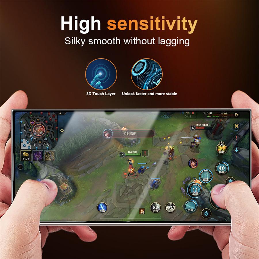 0.18mm Ultra-Thin Fingerprints Unlocking HD Full Cover Tempered Glass Screen Protector For Samsung Galaxy S25 S24 S23 S22 S21 Ultra Plus