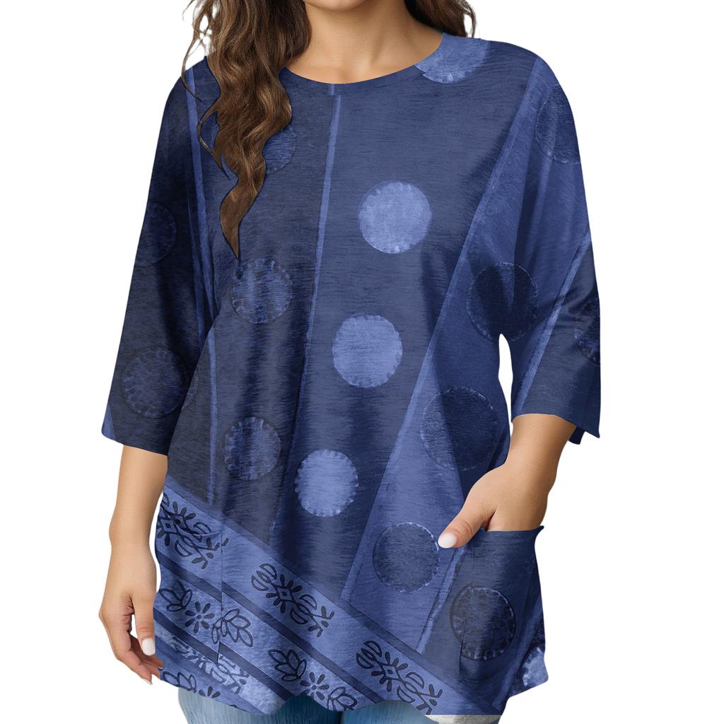 Damen Mode Übergröße Bedruckte Kurzarmbluse Für Elegantes Pendeln Und Freizeitkleidung