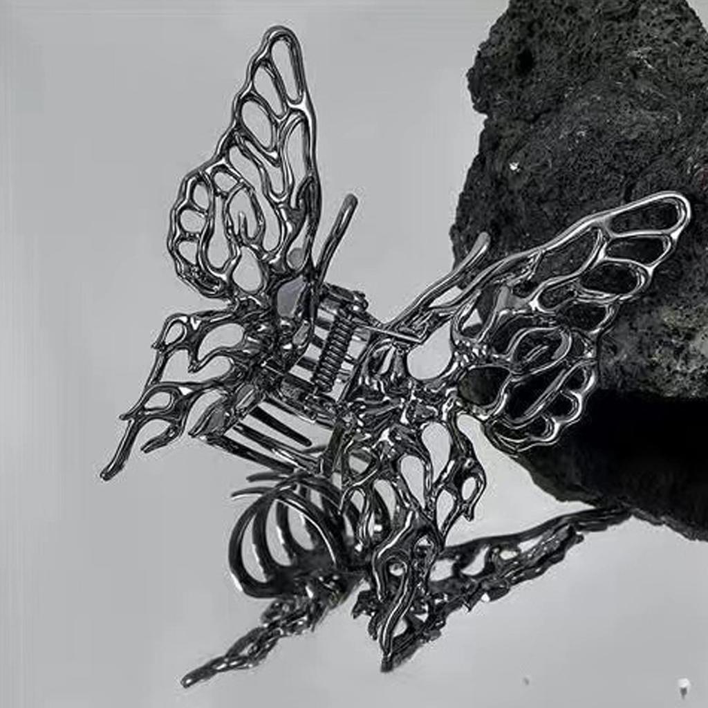 1pcs Metal Grab Clip Large Fashionable Dished Hair Simple and Versatile Hair Accessories Hollow Butterfly Hair Claws