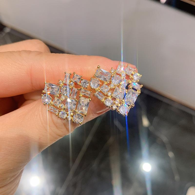 Jewelry Xiaoqing High Carbon Simulation Diamond Ring Earrings Pendant Jewelry Set