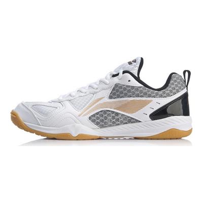 Li Ning Comfortable Abrasion Resistant Breathable Low Top Table Tennis Shoes Men's Black White APTP001-4