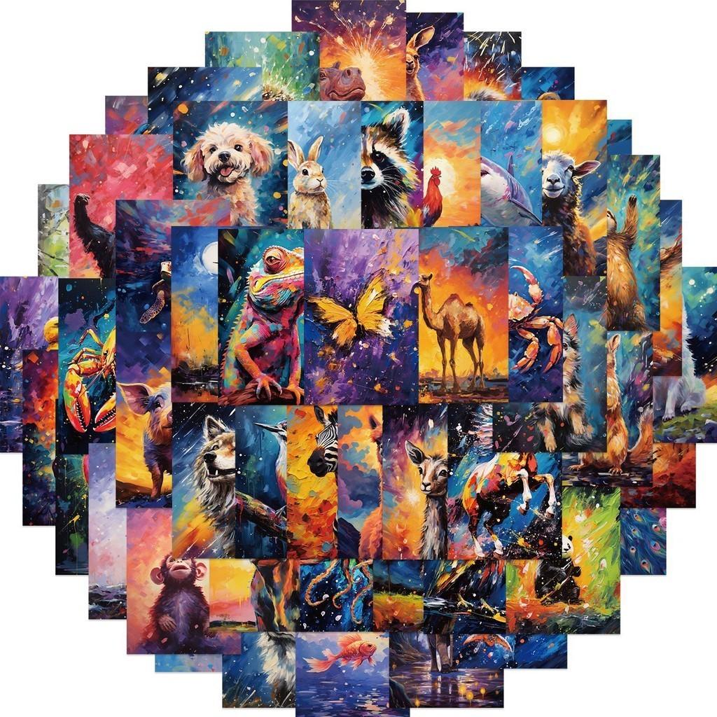 Animal 50pcs Colorful Doodle Stickers Guitar Notebook Luggage Waterproof Decals