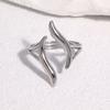 Middle Finger Ring Opening Adjustable Fit Women Ring Stainless Steel Texture Curved Geometric Shape Finger Band Jewelry Gift