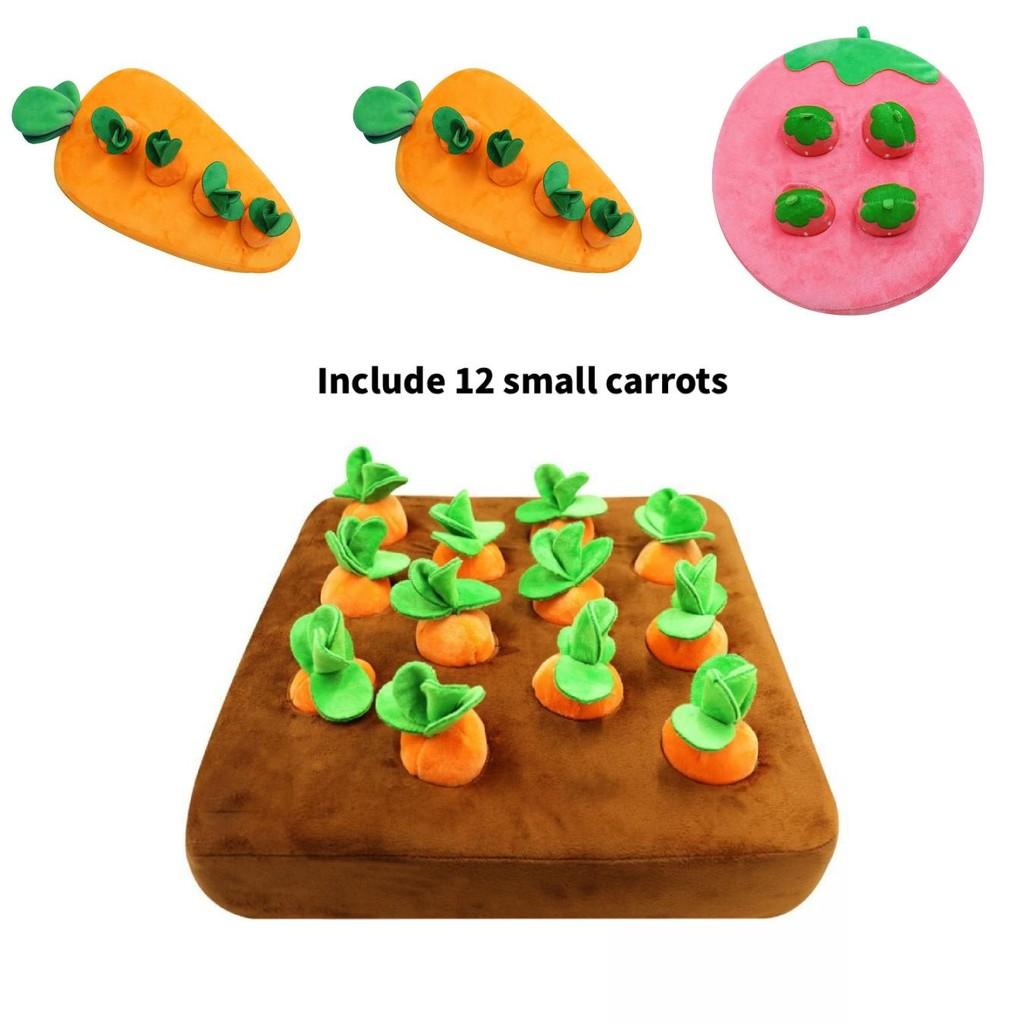 Soft Carrot Plush Toy For Early Education And Pet Chewing Play