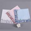 Ladies Elegant Handkerchief Cotton Handkerchiefs Hanky for Women Soft Absorbent Comfortable Fabric Flower Pinted Hanky