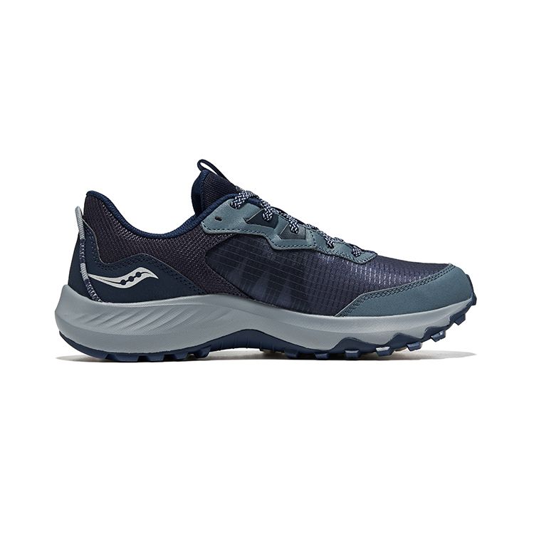 SAUCONY Aura Tr Comfortable Mesh Cushioning Slip-Resistant Durable Breathable Low-Top Casual Running Shoes Men Sneaker Deep-Blue Silver S20862-110