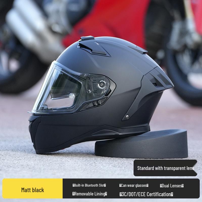 RSV Motorcycle Helmet with Double Visor, Men's Full Face, All-Season, Universal Fit, 3C Certified (Model 939)