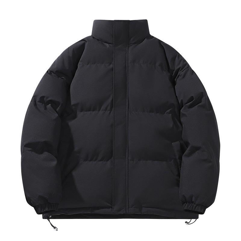 Men's Stand Collar Cotton Puffer Jacket: Versatile, Warm, Loose Fit for Autumn/Winter