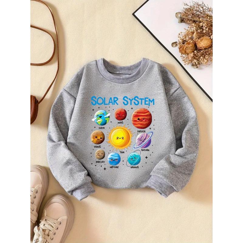 Kids Sweatshirt Crew Neck Sweatshirt Spring And Autumn Creative Letter Pattern Fashion Casual Sweatshirt Suitable for Daily Party Vacation Gifts