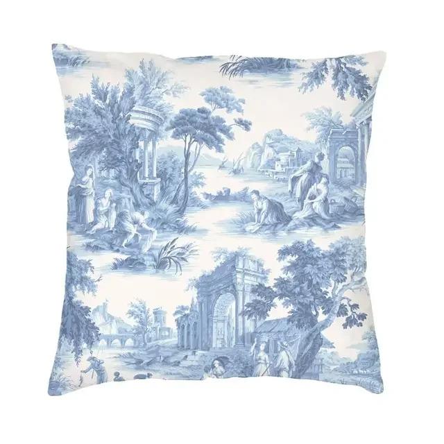 Home Decor Vintage Country Scenes Printed Pillow Covers Pattern Cushion Cover Suitable for Sofa Bedroom Car Pillow Cover
