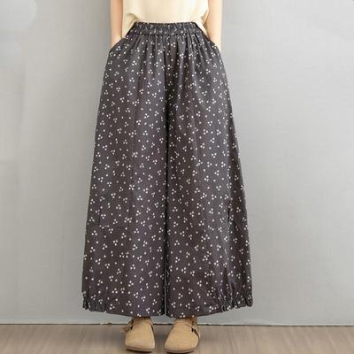 Mărime mare Carouri Vintage Talie Înaltă Casual largi Primăvară Vară Pantaloni cu picior larg Pantaloni Femei