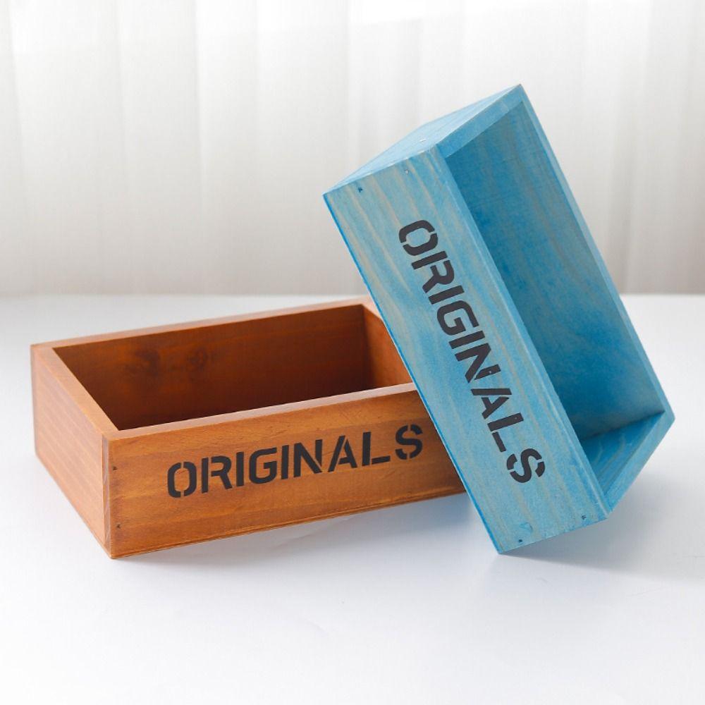 Rectangular Jewelry Box Wooden Storage Bin Large Capacity Cosmetics Box  Dessert