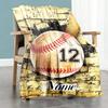 Softball Wall Customize Text Blanket Multi-purpose Customizable Blanket Soft Warm Cozy Great for Seaside Chair Nap Living Room for All Occasions
