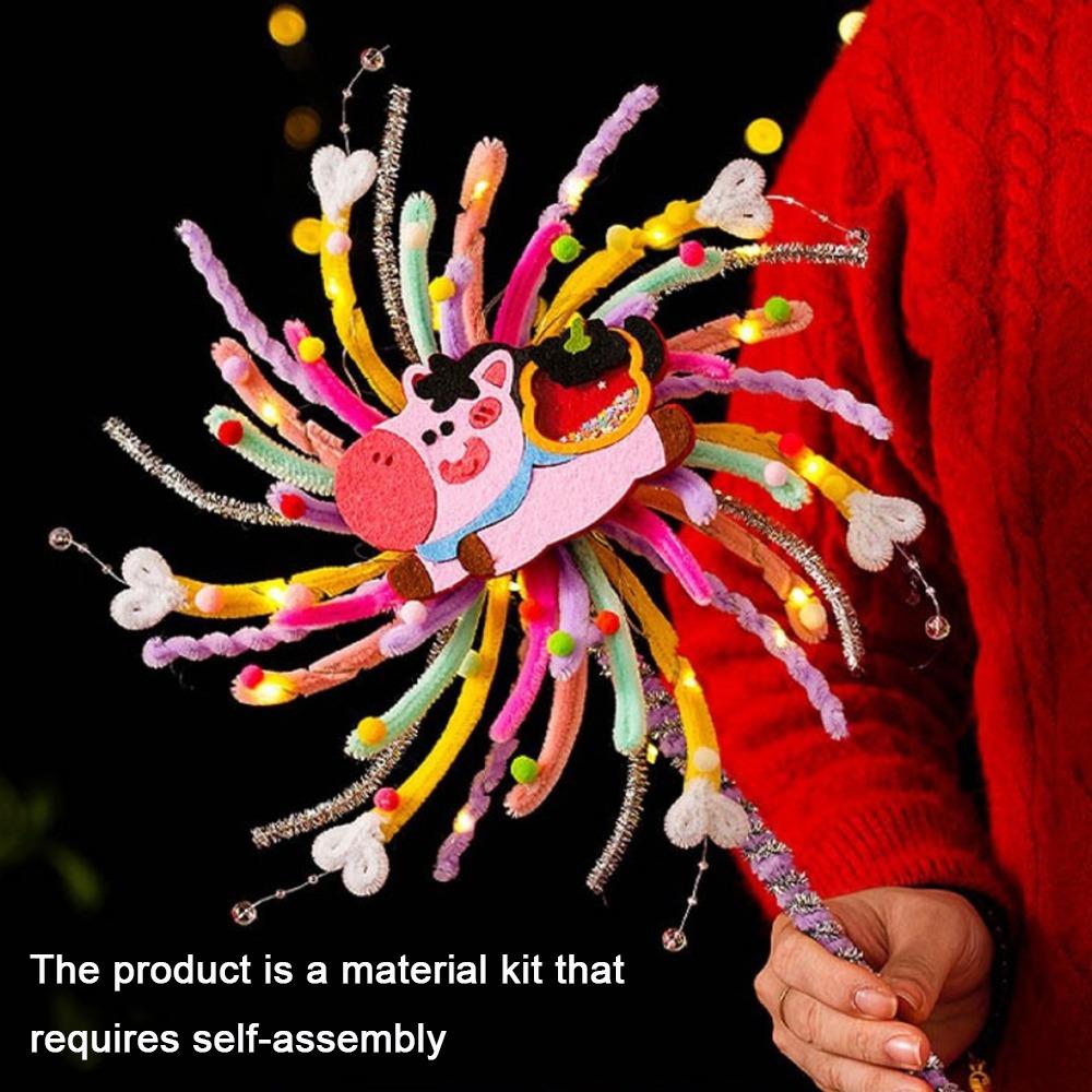 Creative Twister Stick Glowing Rotating Lantern DIY Material Kit Unfinished Rotating Lamp Cute Handmade Handheld Glowing Light