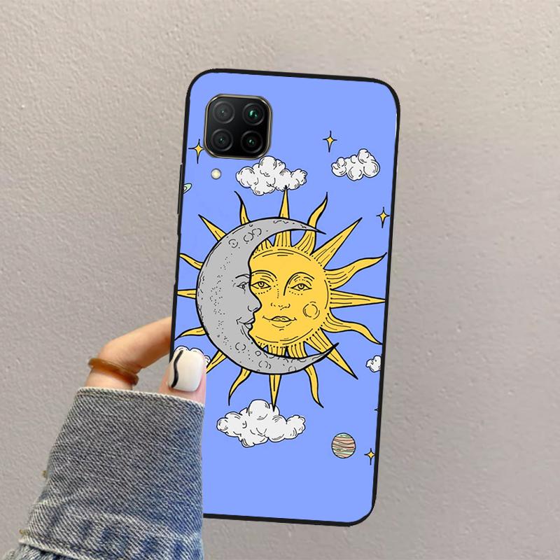 Sun Moon Aesthetic For Huawei Nova Y70 Y90 Y60 Y73 Y72 Y61 Y91 12s 12i 11i 8i 9 10 SE P40 Lite P60 P30 Pro Case