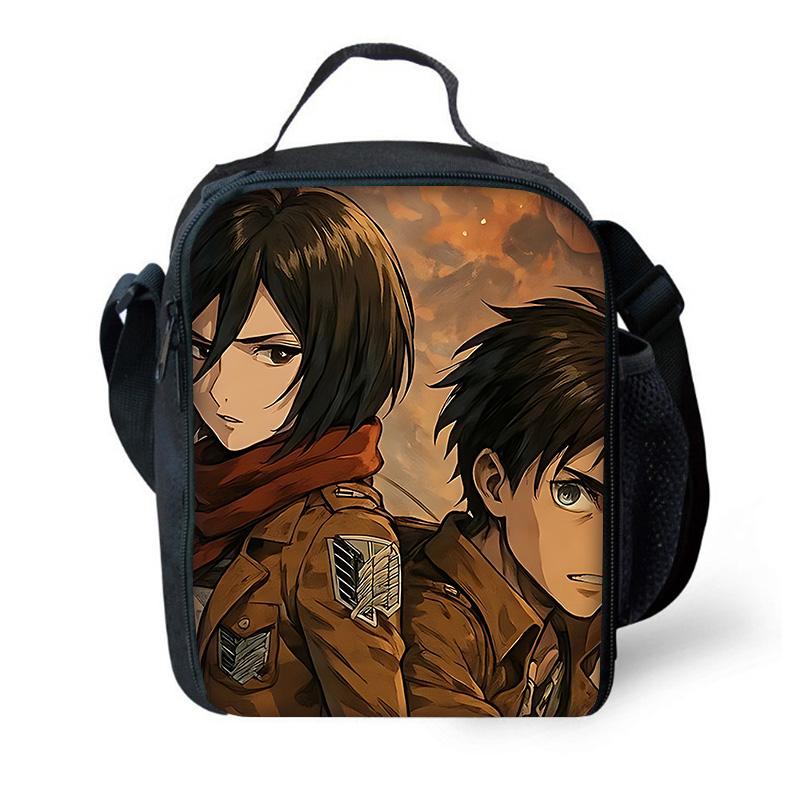 Child School Anime AttackS On Titan Backpack with Lunch Bags ,Pencil Bags ,School Bags for Boys Girls Best Gift