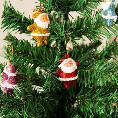 12 Pcs/2set Christmas Drop Ornaments Multi-Color Santa Claus Party Xmas Tree Hanging Decor Christmas Decorations