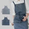 Autentiskt Denim Bekvämt Vardagsförkläde