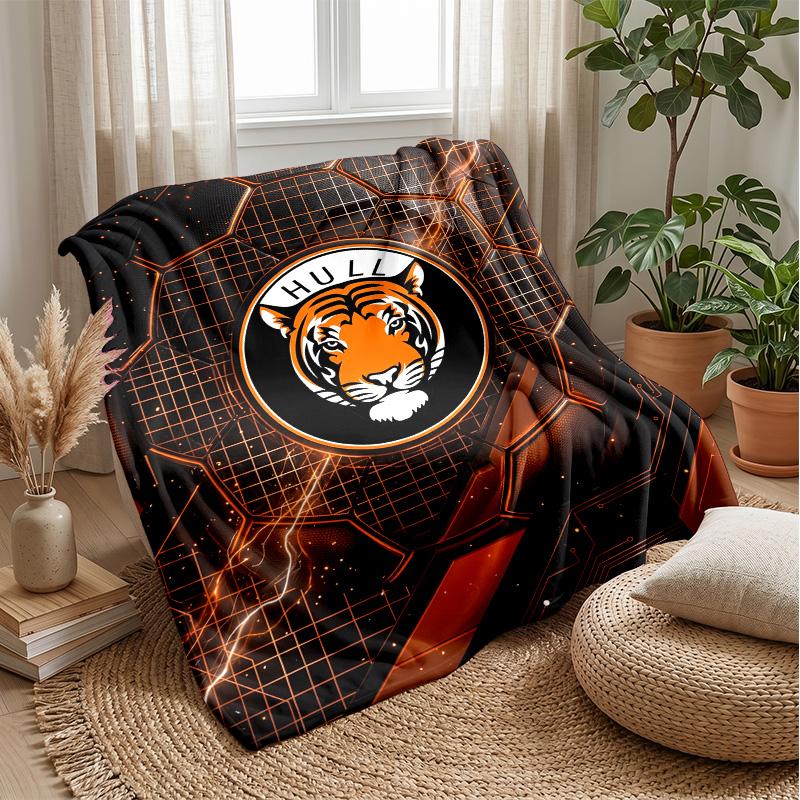 Hull City Football Print Flannel Blanket, Soft Warm Lightweight Throw Blanket for Sofa Bed Camping
