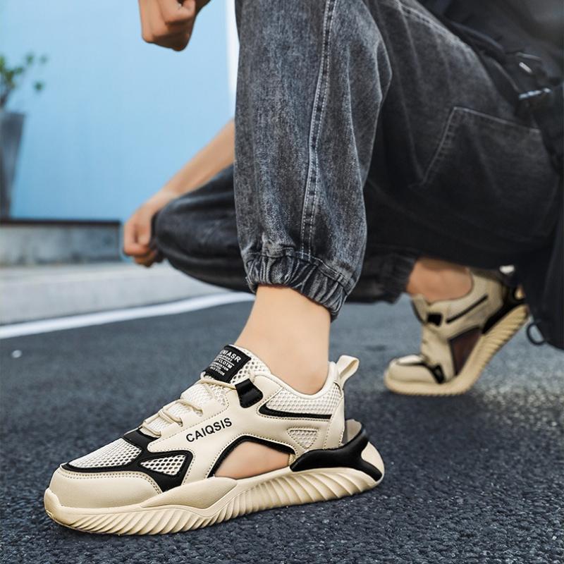 Fashion 2025 Men's Closed-Toe Outdoor Sandals Breathable Mesh Water Shoes Non-Slip Lightweight Casual Footwear for Beach Driving Hiking