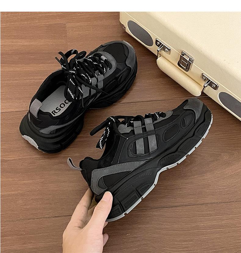 

Популярные туфли на высокой платформе в стиле Paris Port, женские, осень 2025, новые универсальные легкие спортивные туфли для студентов 40 чёрный