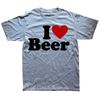 Funny I Love Beer Red Heart Graphic T-shirts Men Women's Fashion Casual Tshirt 100% Cotton Loose Oversized Drinking T Shirt